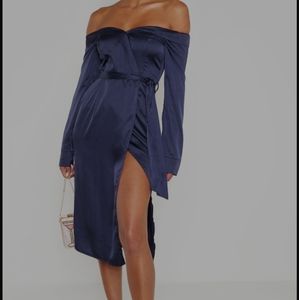 Off the shoulder satin dress